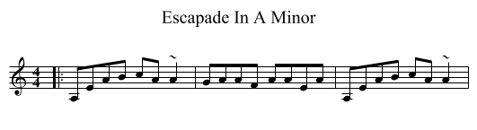Escapade In A Minor - staff notation