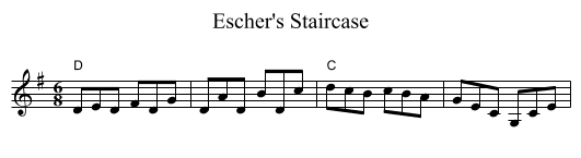 Escher's Staircase - staff notation