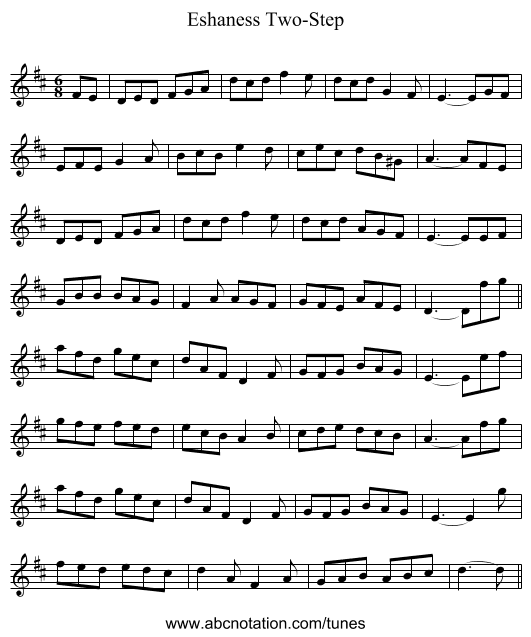 Eshaness Two-Step - staff notation