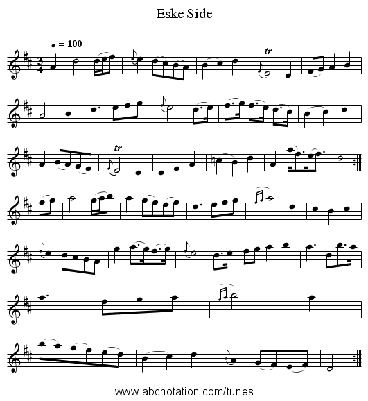 Eske Side - staff notation