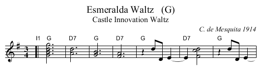 Esmeralda Waltz   (G) - staff notation