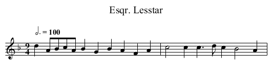 Esqr. Lesstar - staff notation