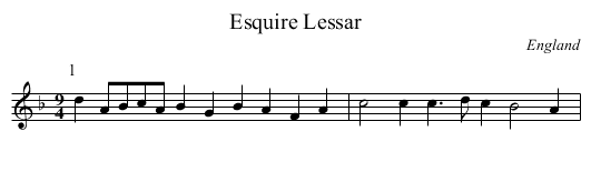 Esquire Lessar - staff notation