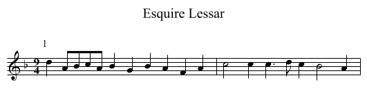 Esquire Lessar - staff notation