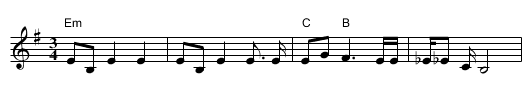 Essen esst zich - staff notation