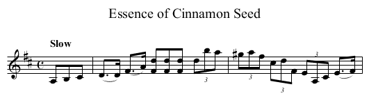 Essence of Cinnamon Seed - staff notation