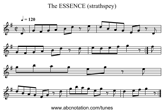 ESSENCE (strathspey), The - staff notation