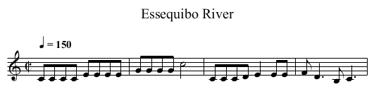 Essequibo River - staff notation