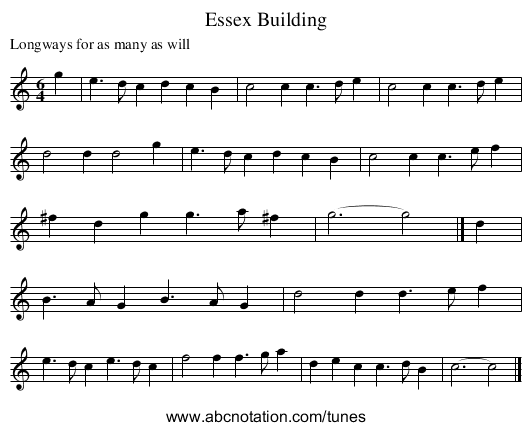 Essex Building - staff notation