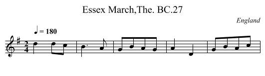 Essex March,The. BC.27 - staff notation
