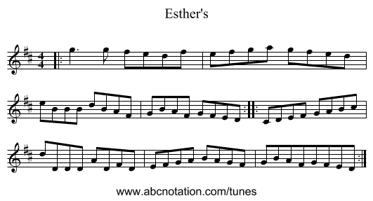Esther's - staff notation