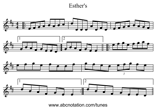 Esther's - staff notation