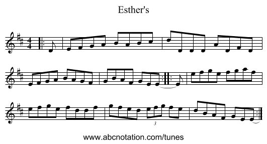 Esther's - staff notation