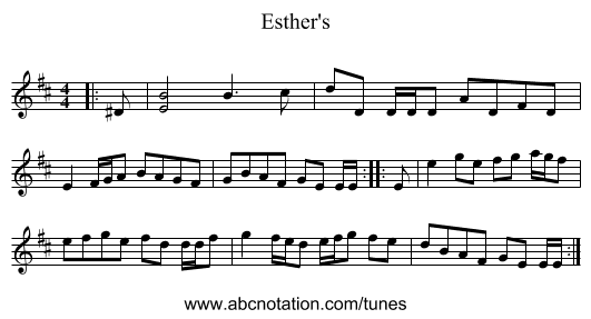 Esther's - staff notation