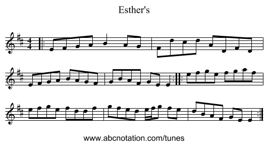 Esther's - staff notation