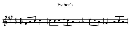 Esther's - staff notation