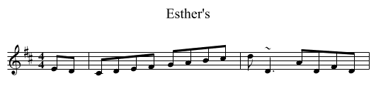 Esther's - staff notation
