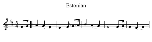 Estonian - staff notation