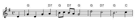 Et barn er født i Betlehem [G] - staff notation