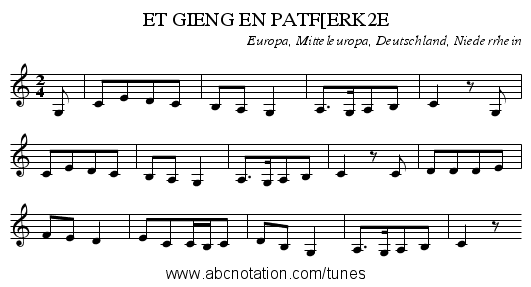 ET GIENG EN PATF[ERK2E - staff notation