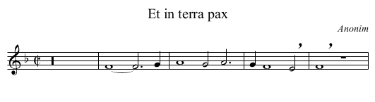 Et in terra pax - staff notation