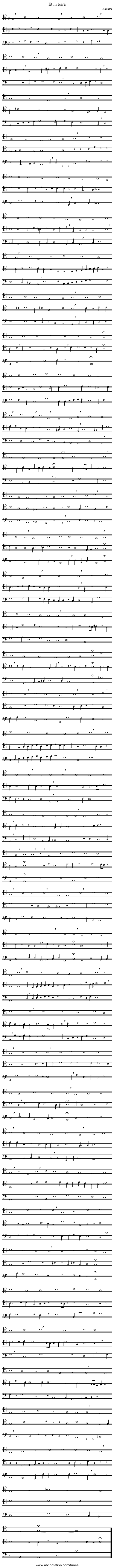 Et in terra - staff notation