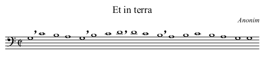 Et in terra - staff notation