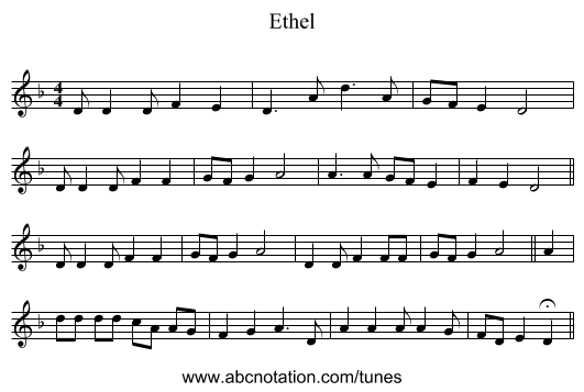 Ethel - staff notation