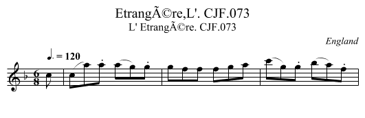 EtrangÃ©re,L'. CJF.073 - staff notation
