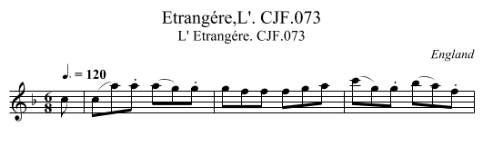 Etrangére,L'. CJF.073 - staff notation