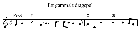 Ett gammalt dragspel - staff notation