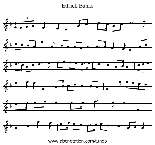Ettrick Banks - staff notation