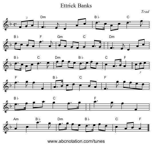 Ettrick Banks - staff notation