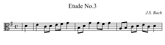Etude No.3 - staff notation