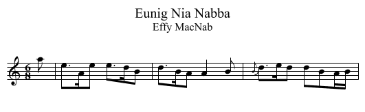 Eunig Nia Nabba - staff notation