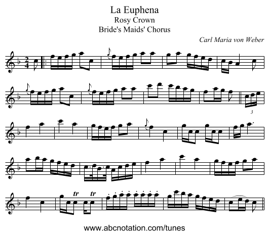 Euphena, La - staff notation