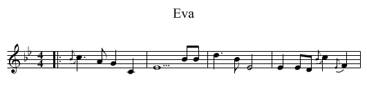 Eva - staff notation