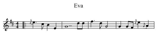 Eva - staff notation