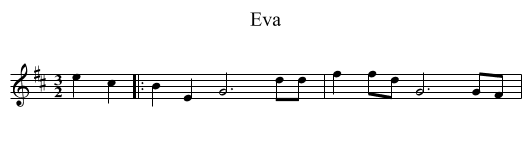 Eva - staff notation