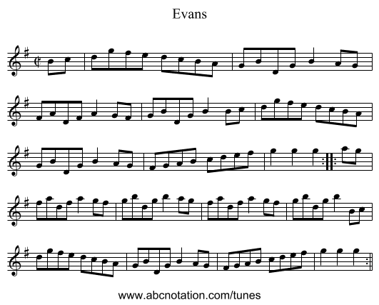 Evans - staff notation