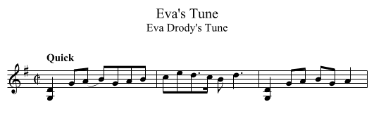 Eva's Tune - staff notation