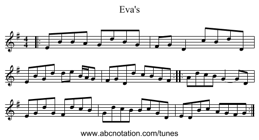 Eva's - staff notation