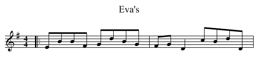 Eva's - staff notation