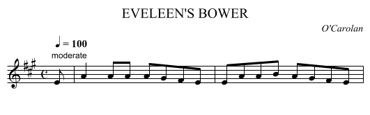 EVELEEN'S BOWER - staff notation