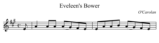 Eveleen's Bower - staff notation