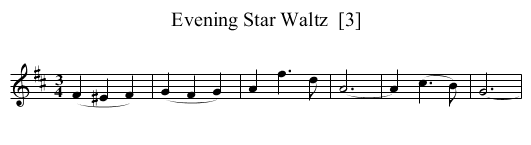 Evening Star Waltz  [3] - staff notation