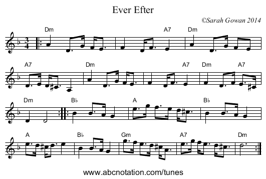 Ever Efter - staff notation