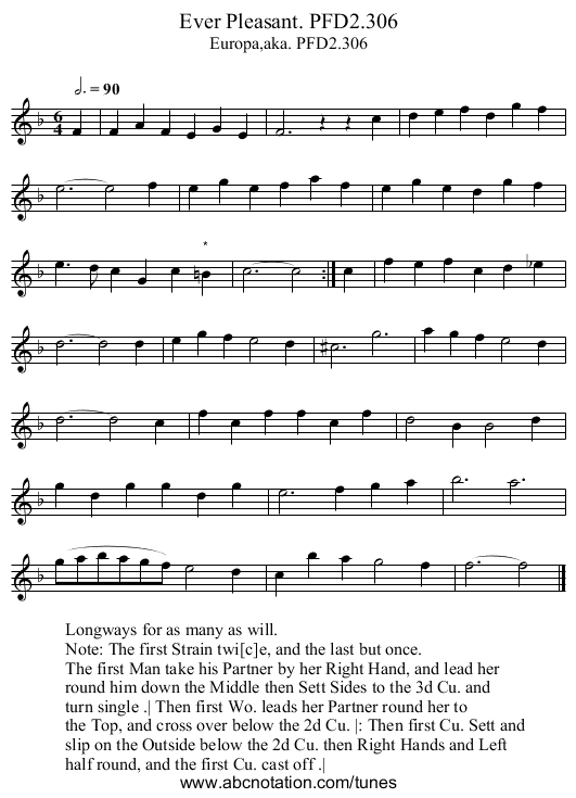Ever Pleasant. PFD2.306 - staff notation