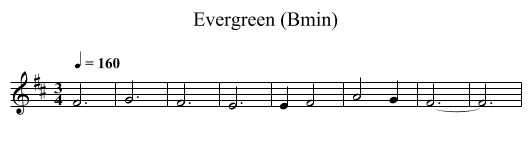 Evergreen (Bmin) - staff notation