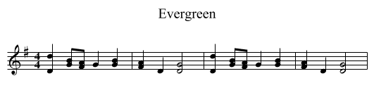 Evergreen - staff notation